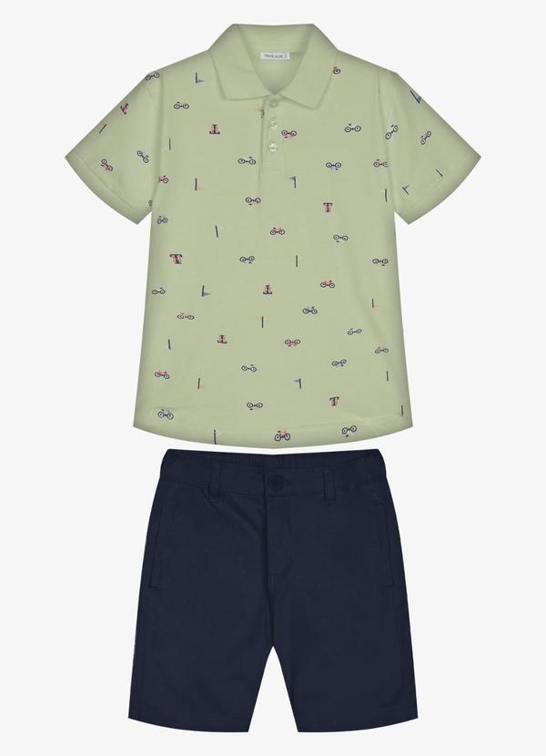 Conjunto Infantil Polo com Bermuda Verde
