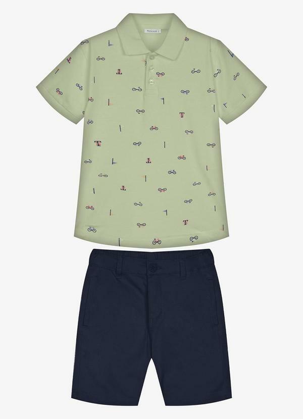 Conjunto Infantil Polo com Bermuda Verde