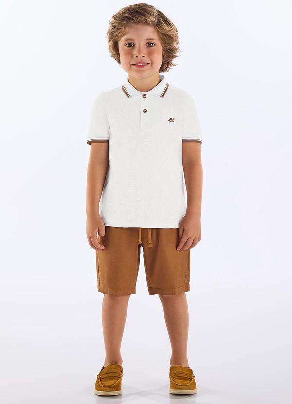 Vista 2 Conjunto Infantil Polo e Bermuda Branco Up Baby Up Baby