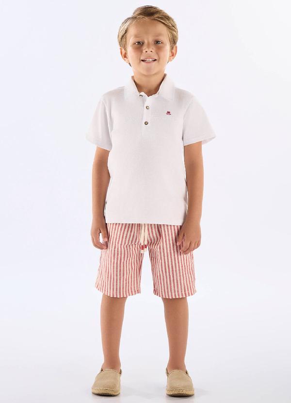 Conjunto Infantil Polo e Bermuda Branco