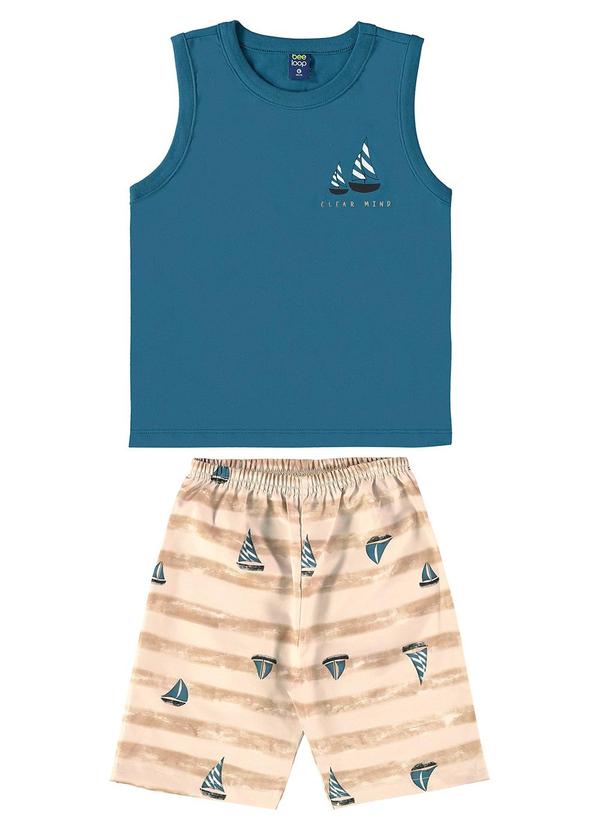 Conjunto Infantil Regata e Bermuda Azul