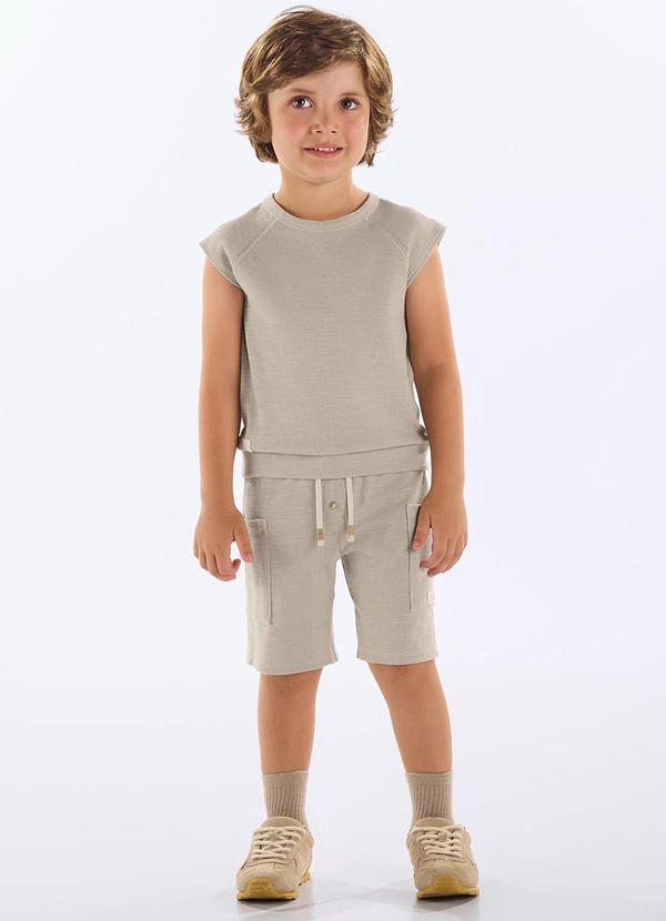 Vista 2 Conjunto Infantil Regata e Bermuda Cinza Up Baby Up Baby