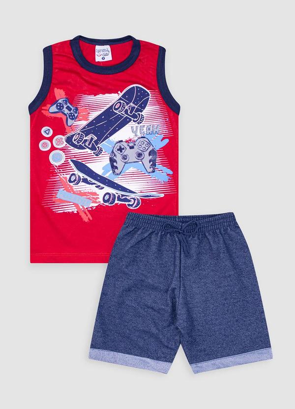Vista 2 Conjunto Infantil Regata Meia Malha Verm Turminha Turminha