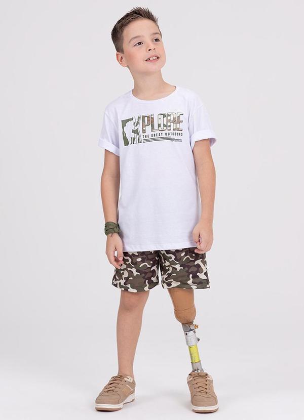 Vista 2 Conjunto Infantil Sublimado Camuflado Branco VIDA COSTEIRA VIDA COSTEIRA