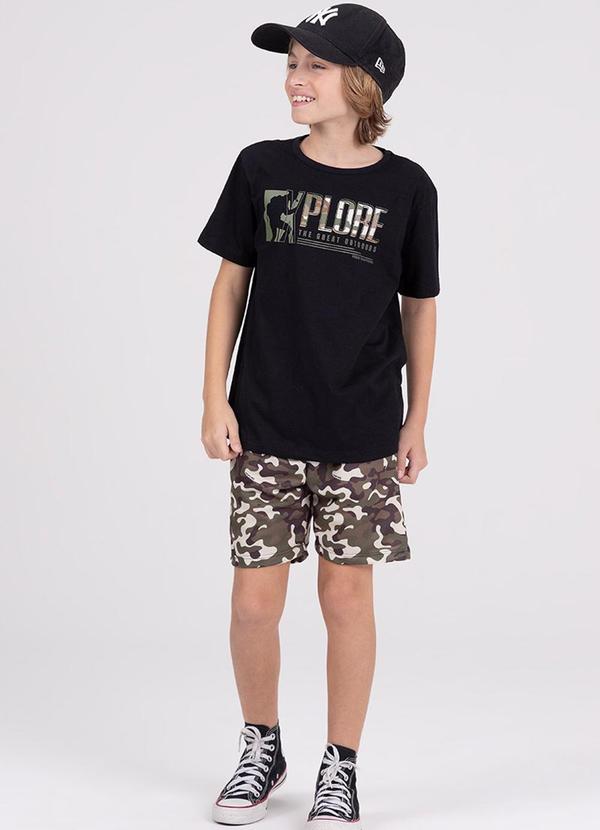 Vista 2 Conjunto Infantil Sublimado Camuflado Preto VIDA COSTEIRA VIDA COSTEIRA