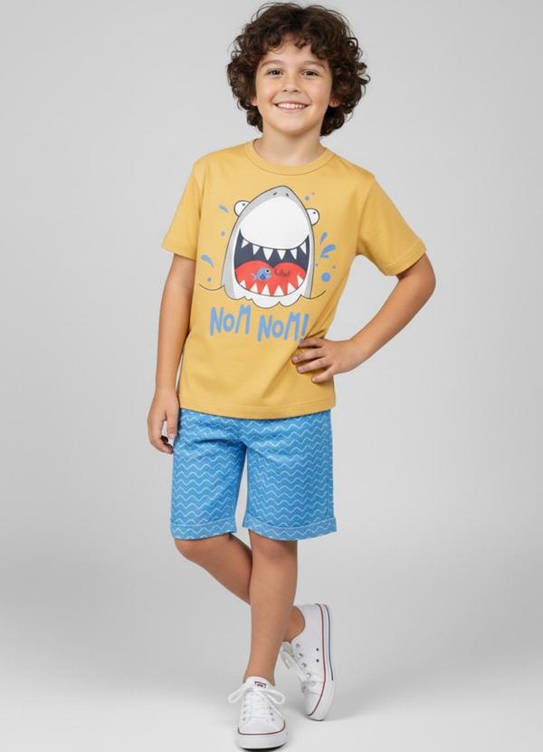 Conjunto Infantil Tubarão Kangulu Amarelo