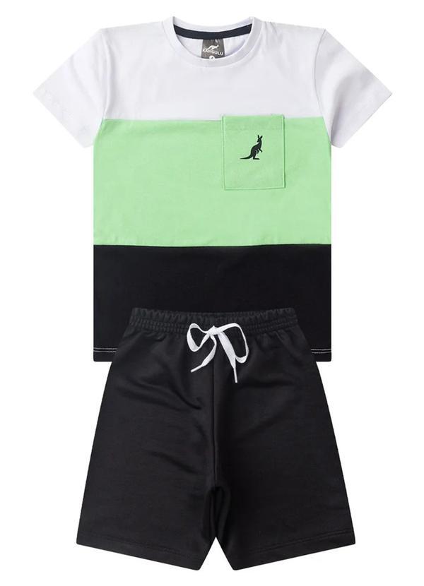 Conjunto Infantil Verão Bolso Kangulu Branco