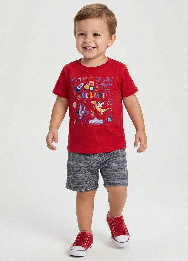Vista 2 Conjunto Infantil Vermelho Turminha Turminha