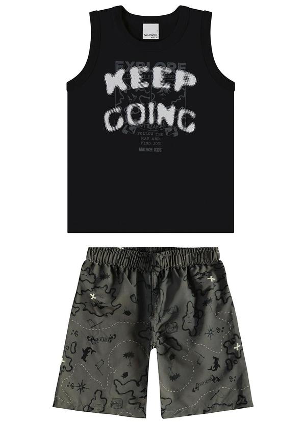 Vista 2 Conjunto Keep Coming Preto Malwee Kids Malwee Kids