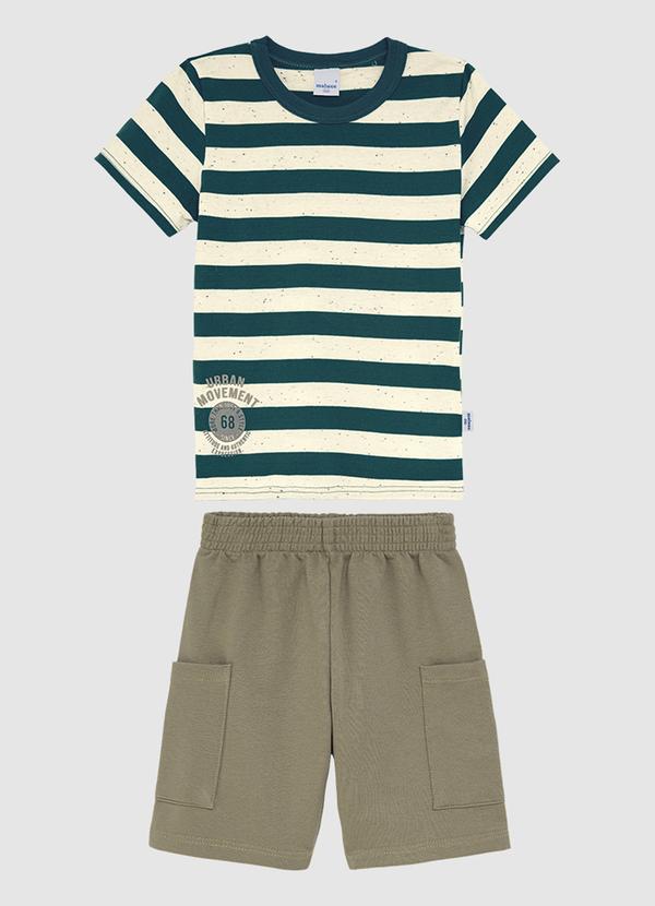 Conjunto Listrado com Moletinho Verde
