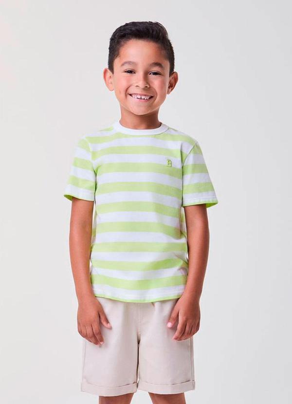 Conjunto Listrado Verde Lima com Bege Verde