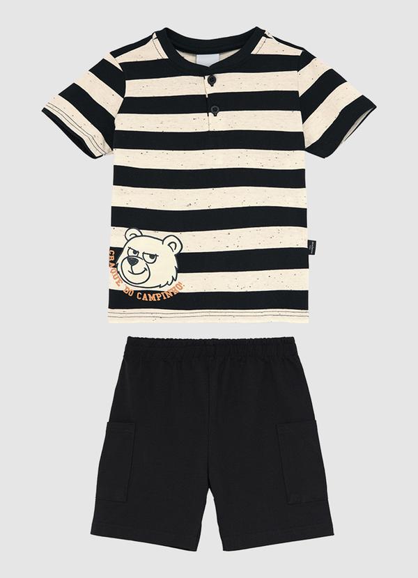 Conjunto Listras em Botonê Preto