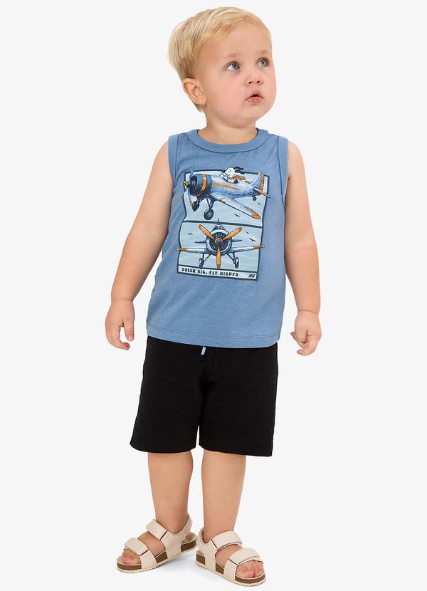 Conjunto Machão com Bermuda Infantil Azul
