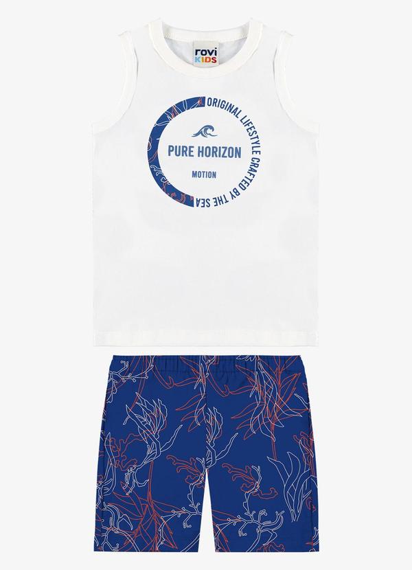 Conjunto Machão com Bermuda Infantil Branco