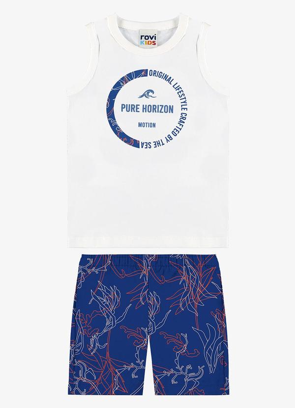 Conjunto Machão com Bermuda Infantil Branco