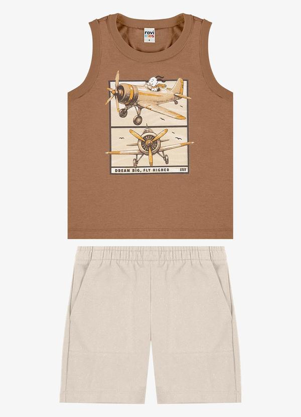 Conjunto Machão com Bermuda Infantil Marrom