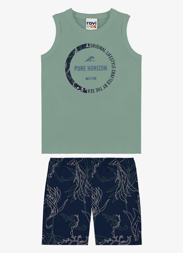 Conjunto Machão com Bermuda Infantil Verde