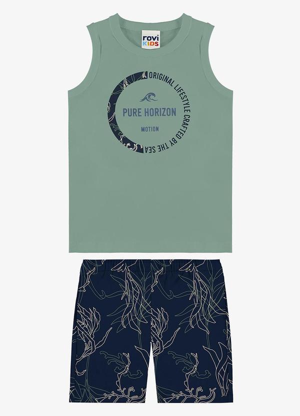 Conjunto Machão com Bermuda Infantil Verde