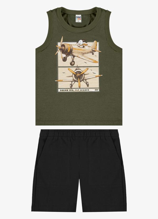 Conjunto Machão com Bermuda Infantil Verde
