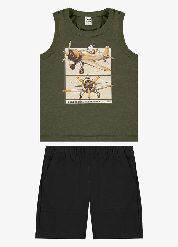 Conjunto Machão com Bermuda Infantil Verde