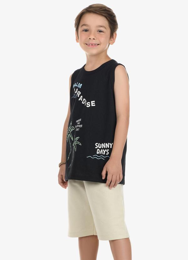 Vista 2 Conjunto Machão com Bermuda Masculino Preto Rovi Kids Rovi Kids