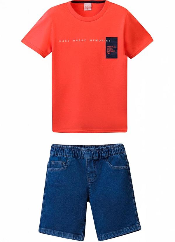 Vista 2 Conjunto Make Happy Memories Menino Laranja Carinhoso Carinhoso