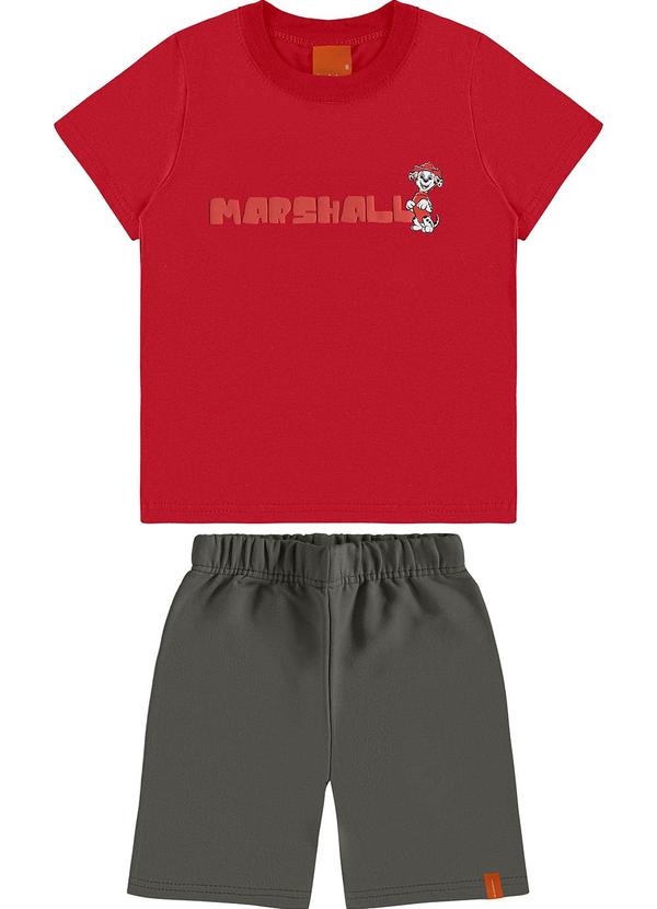 Vista 2 Conjunto Marshall em Puff Menino Vermelho Malwee Kids Malwee Kids