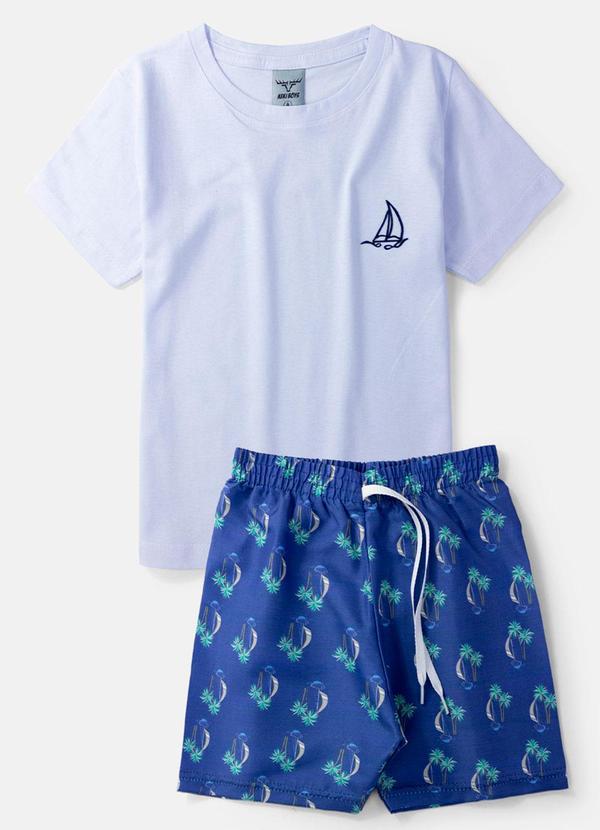 Vista 2 Conjunto Masculino Barco a Vela Branco Keki Boys Keki Boys