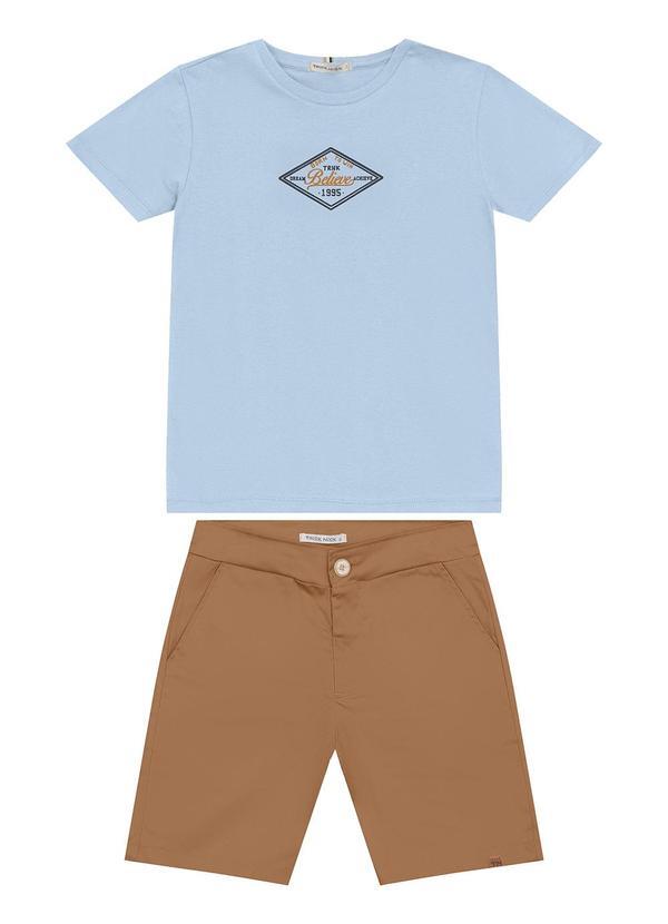 Conjunto Masculino Camiseta com Bermuda Azul