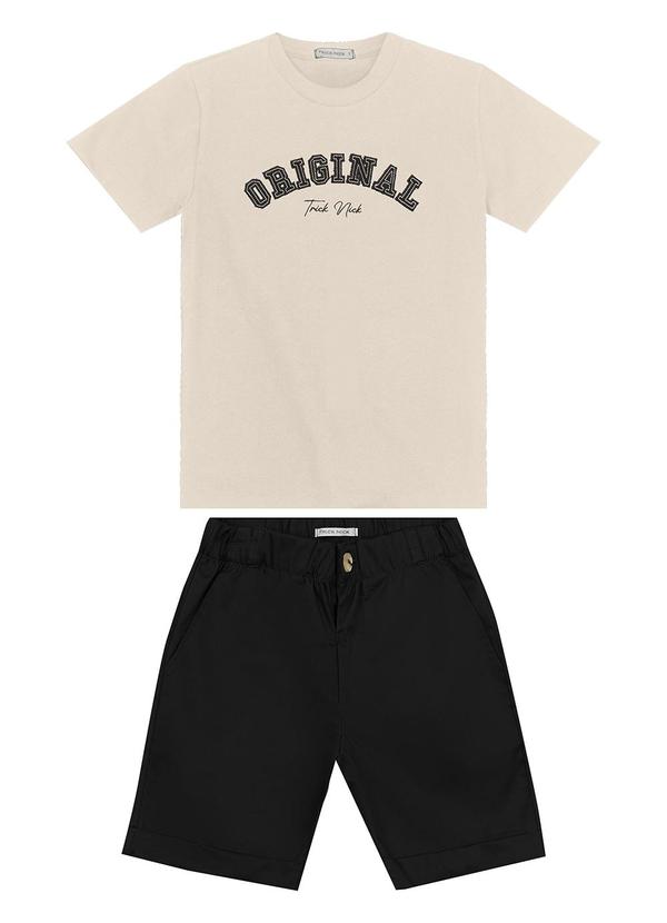 Vista 2 Conjunto Masculino Camiseta com Bermuda Bege Trick Nick Trick Nick