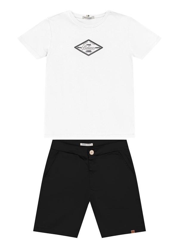 Conjunto Masculino Camiseta com Bermuda Branco
