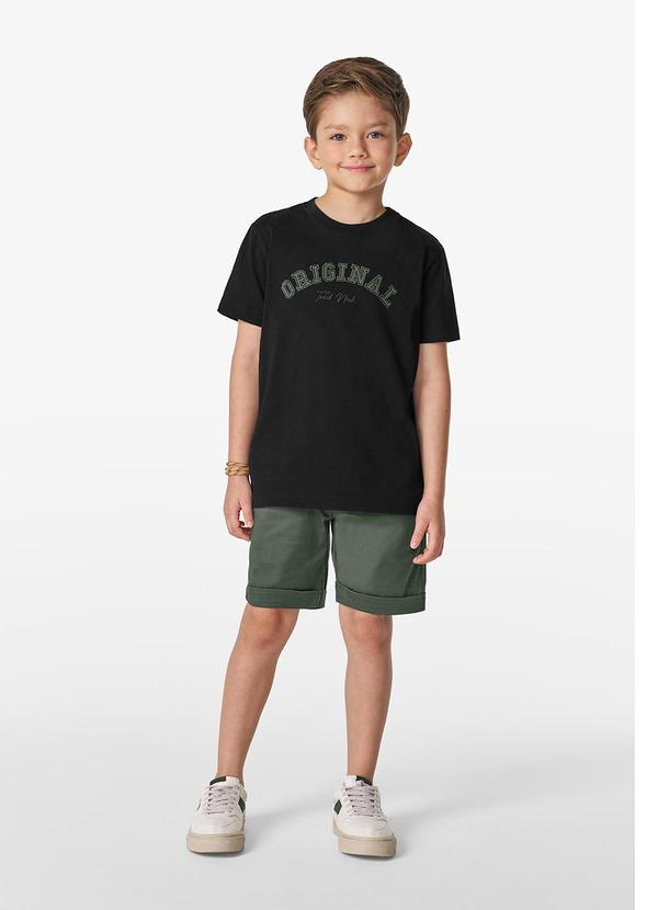 Conjunto Masculino Camiseta com Bermuda Preto