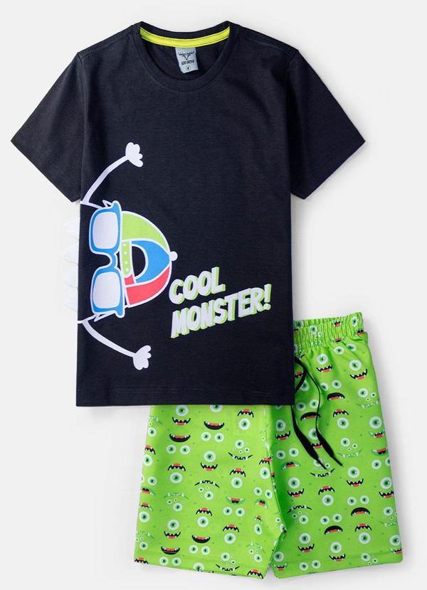 Vista 2 Conjunto Masculino Cool Monster Preto Keki Boys Keki Boys