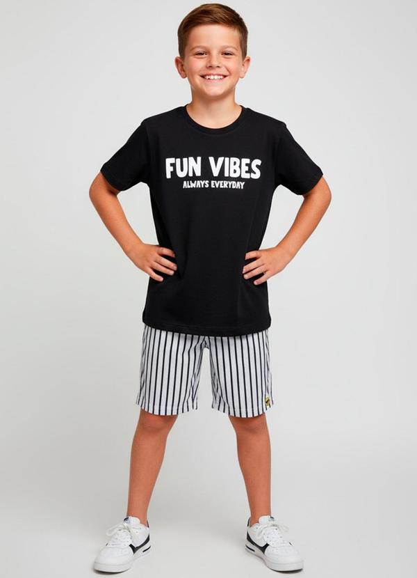 Conjunto Masculino Fun Vibes Always Preto