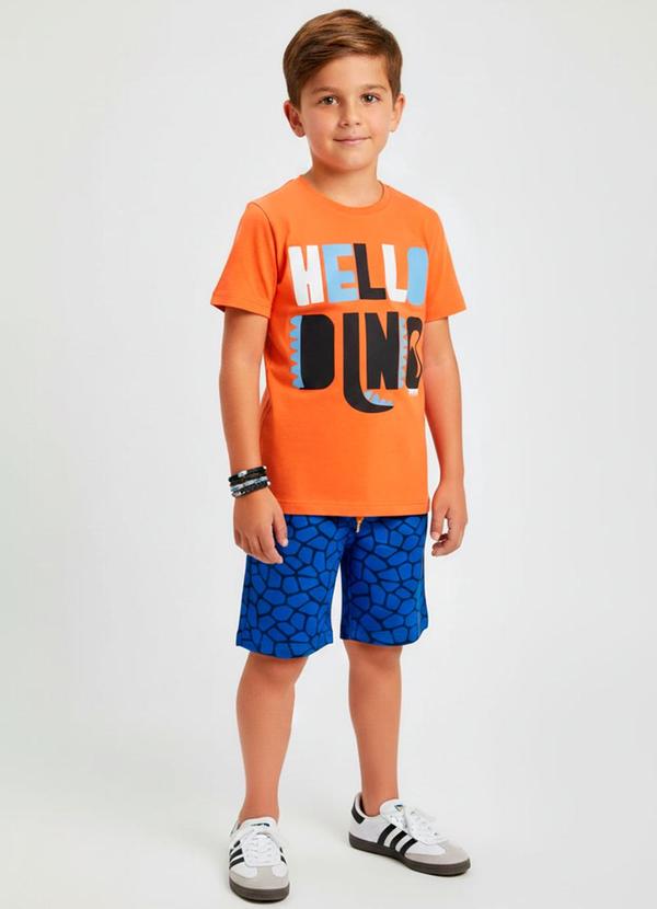 Vista 2 Conjunto Masculino Hello Dino Laranja Keki Boys Keki Boys