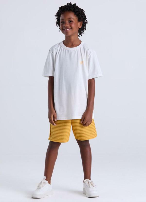 Vista 2 Conjunto Masculino Infantil Básico Va Off White VIDA COSTEIRA VIDA COSTEIRA