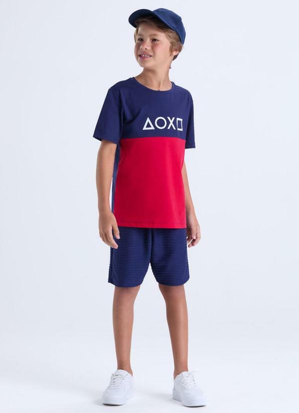 Vista 2 Conjunto Masculino Infantil Play Azul VIDA COSTEIRA VIDA COSTEIRA