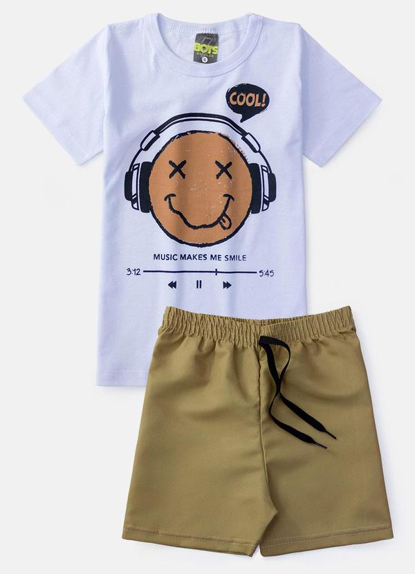 Vista 2 Conjunto Masculino Music Makes Branco Boys Brigade Boys Brigade
