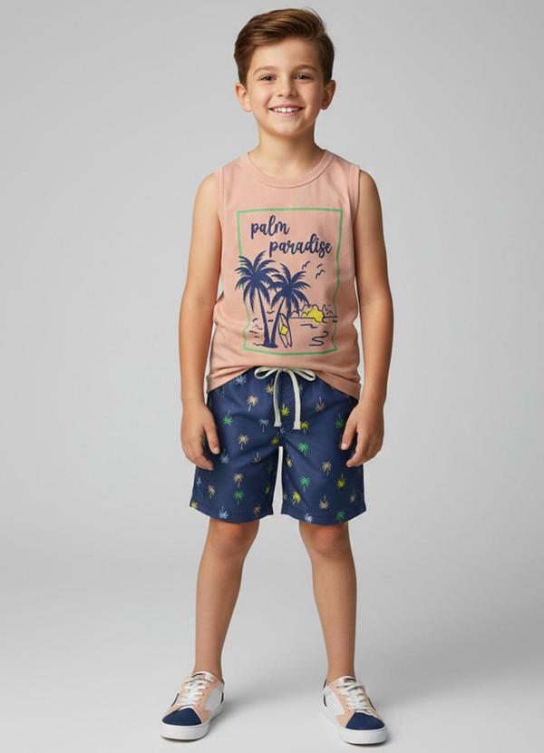 Vista 2 Conjunto Masculino Palm Paradise Papaya Keki Boys Keki Boys