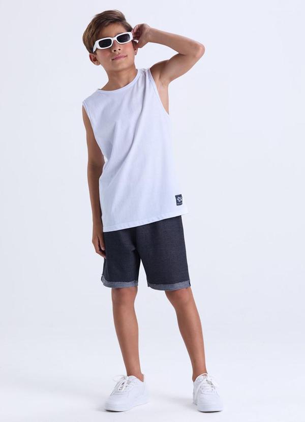 Vista 2 Conjunto Masculino Regata Casual Branco VIDA COSTEIRA VIDA COSTEIRA