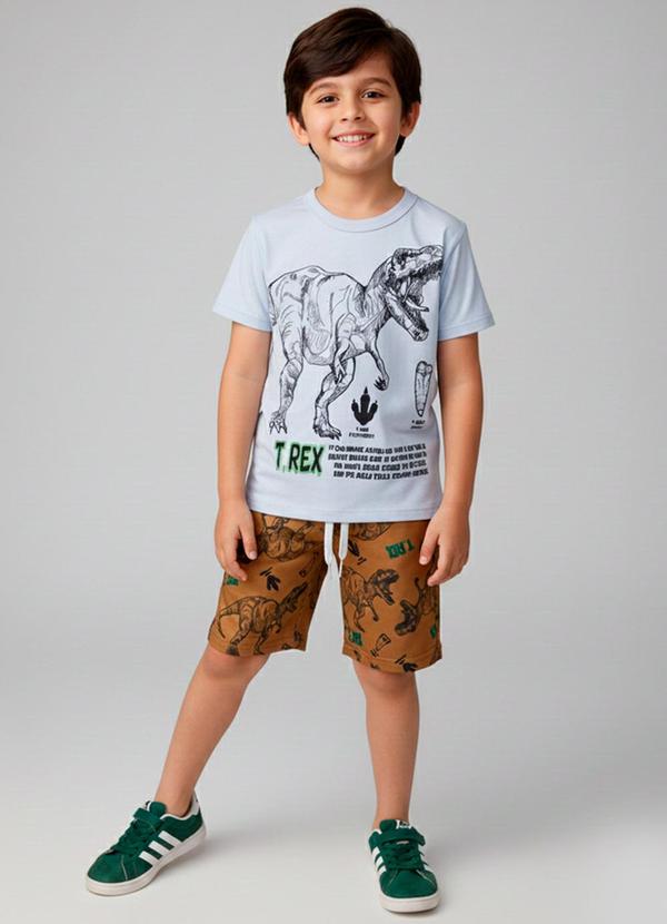 Vista 2 Conjunto Masculino T-Rex Branco Keki Boys Keki Boys