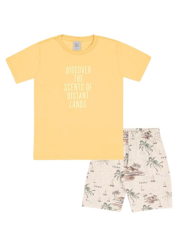 Conjunto Meia Malha Amarelo