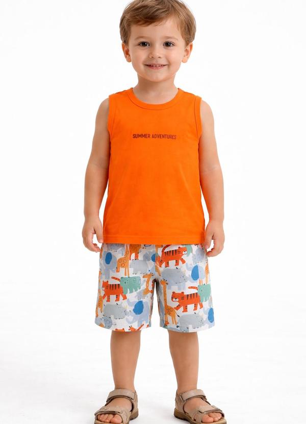 Conjunto Meia Malha Laranja