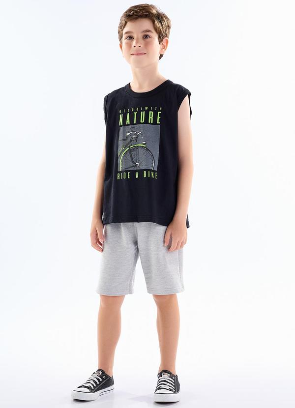 Conjunto Meia Malha Preto