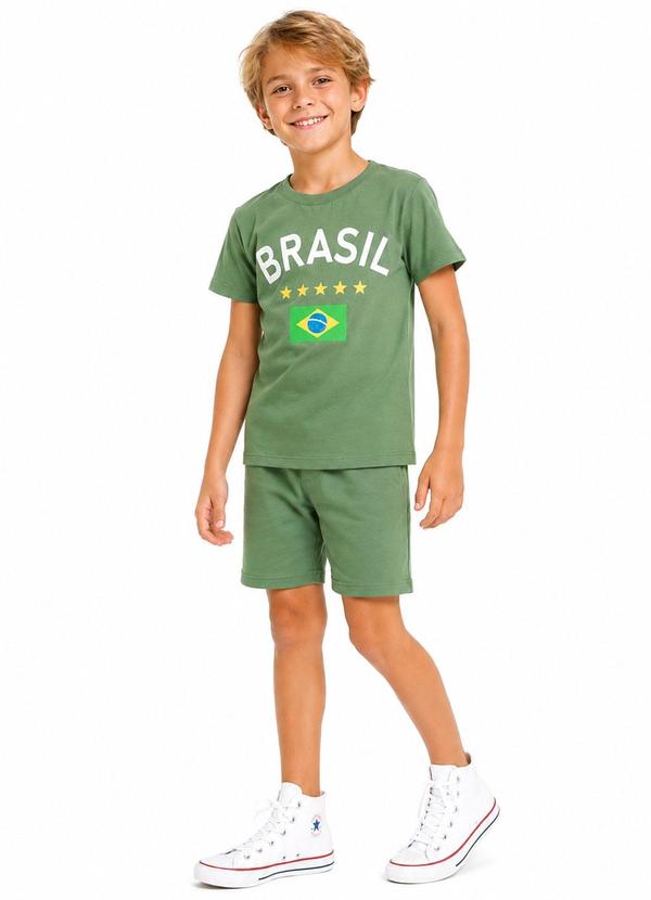 Conjunto Menino Brasil Copa do Mundo Kangulu Verde