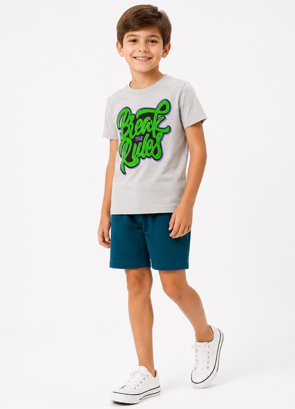 Conjunto Menino Break The Rules Verão Cinza
