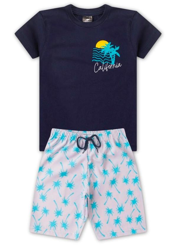 Vista 2 Conjunto Menino California Kangulu Azul Rosa Azul Rosa Azul