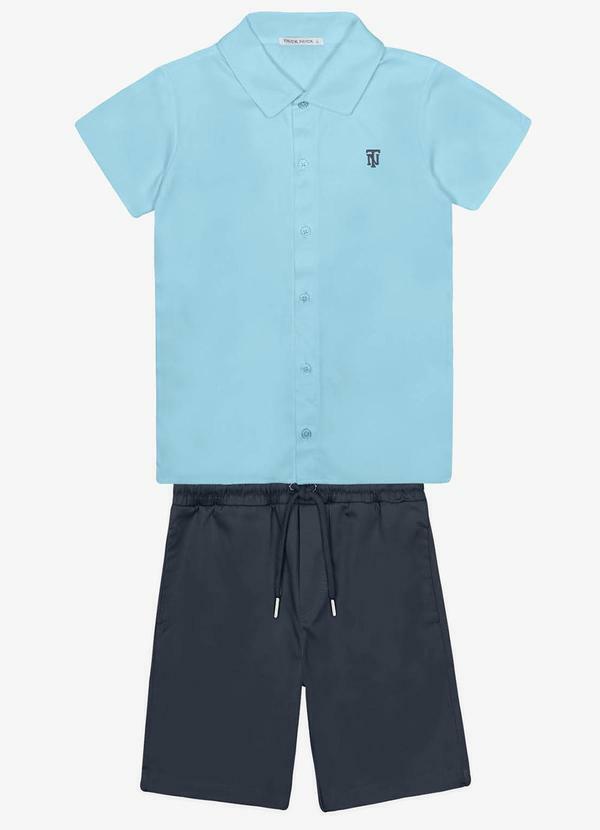 Conjunto Menino Camisa com Bermuda Azul