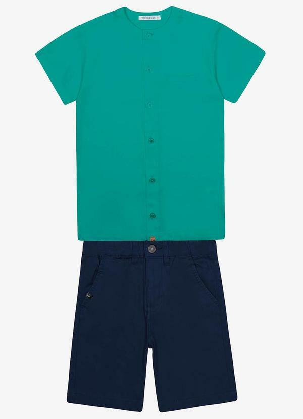 Conjunto Menino Camisa com Bermuda Verde