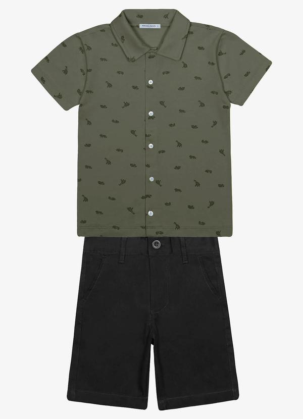 Conjunto Menino Camisa com Bermuda Verde